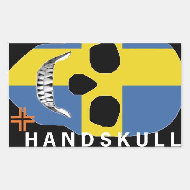 Rectangulaire HANDSKULL Suède - Sticker (Devant)