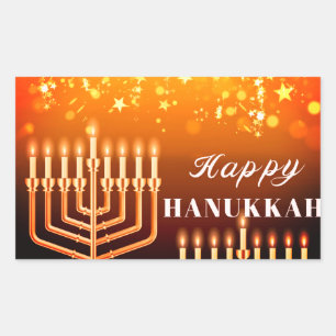 Rectangulaire Happy Hanoukka Menorah Carré Sticker