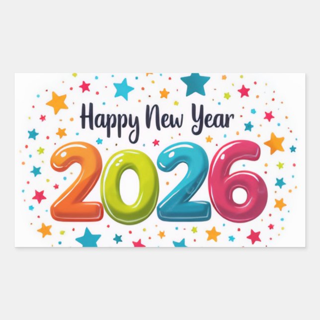 Rectangulaire Happy New Year 2026 Celebration Sticker (Devant)