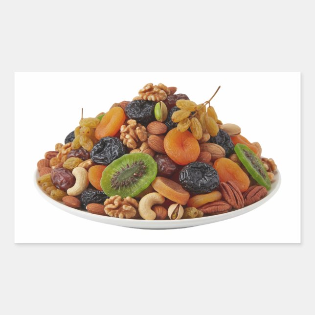Rectangulaire Healthy Mixed Dry Fruits and Nuts Sticker (Devant)