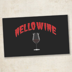 Rectangulaire Hello Wine - Sticker Halloween