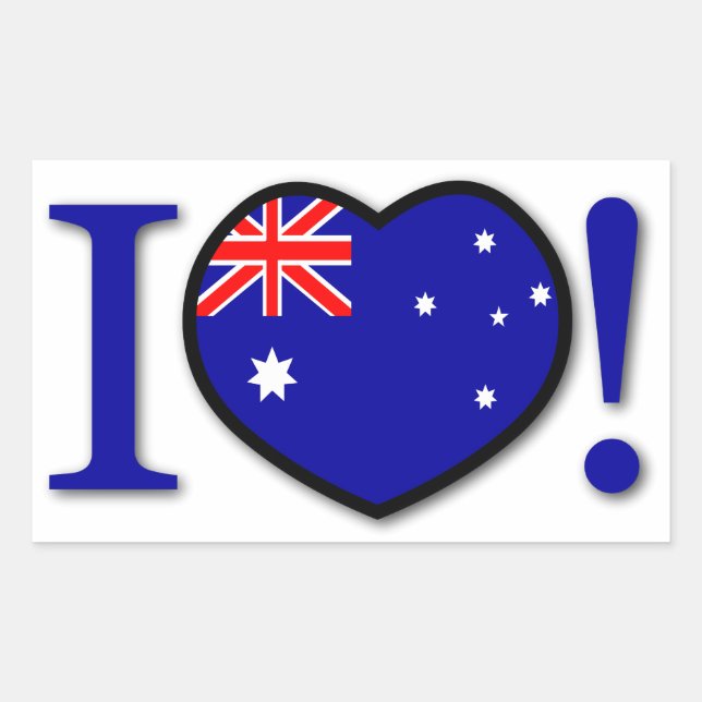 Rectangulaire I Love Australia Sticker (Devant)