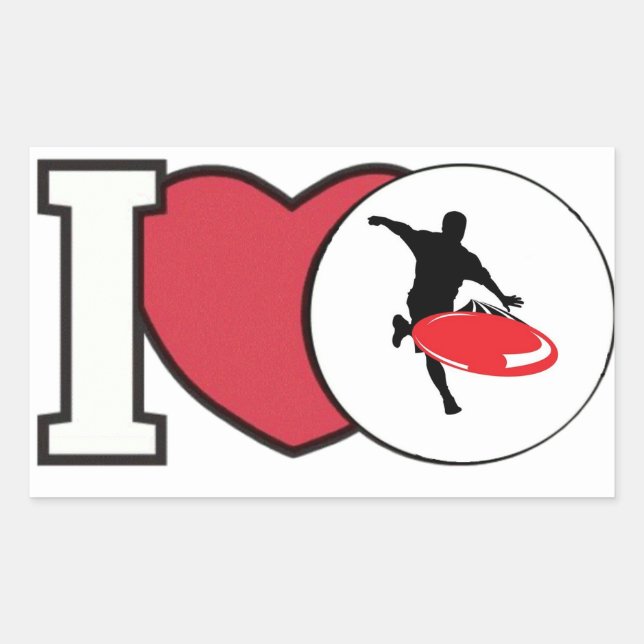 Rectangulaire I Love DISK GOLF sticker (Devant)