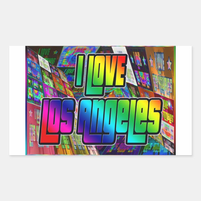 Rectangulaire I LOVE Los Angeles Twist Sticker (Devant)