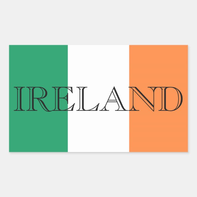 Rectangulaire Irish Flag Ireland Lettres Sticker arc (Devant)