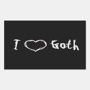 Rectangulaire J'aime Goth Sticker