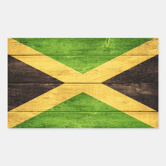 Rectangulaire Jamaica Flag - Proud Jamaicans - Rasta Sticker (Devant)