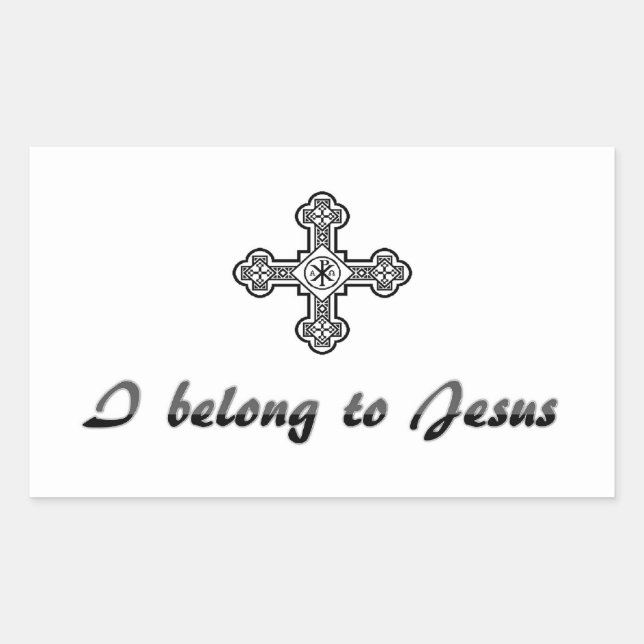 Rectangulaire J'appartiens à Jesus Sticker (Devant)