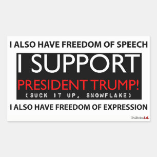 Rectangulaire Je soutiens le Sticker du président Trump