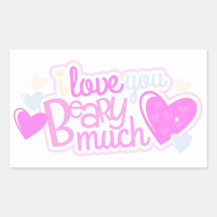 Rectangulaire Je T'Aime Beaucoup Sticker