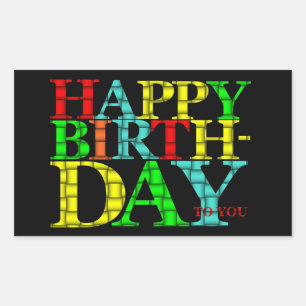 Rectangulaire Joyeux Sticker d'anniversaire