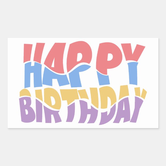 Rectangulaire Joyeux Sticker d'anniversaire (Devant)
