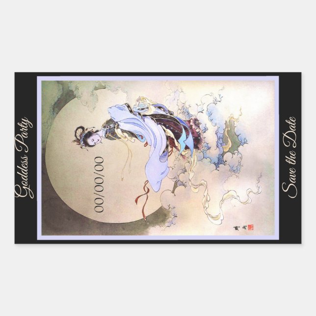 Rectangulaire La déesse de la lune Chang'e Sticker (Devant)