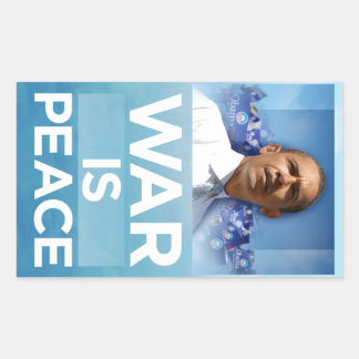 Rectangulaire La guerre est la paix Sticker Obama