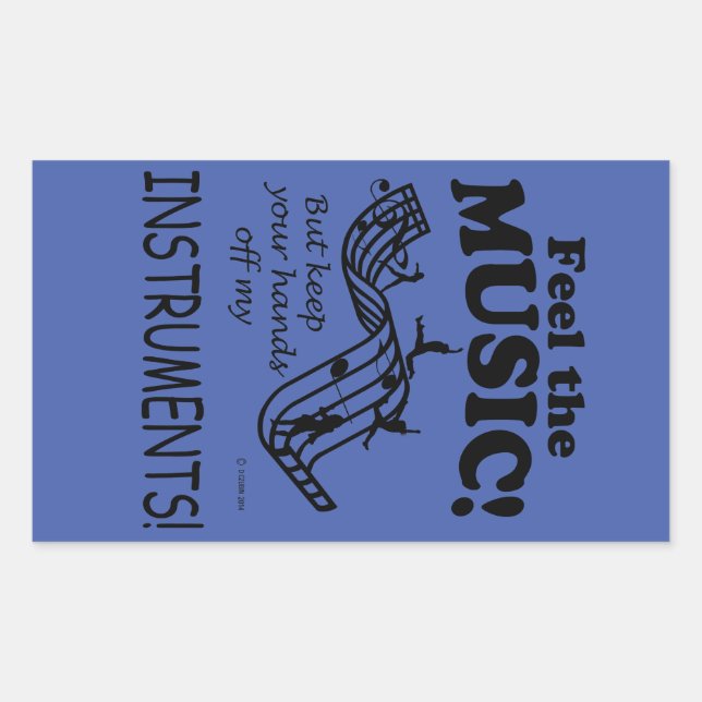 Rectangulaire Les Instruments Ressentent Le Sticker De Musique R (Devant)
