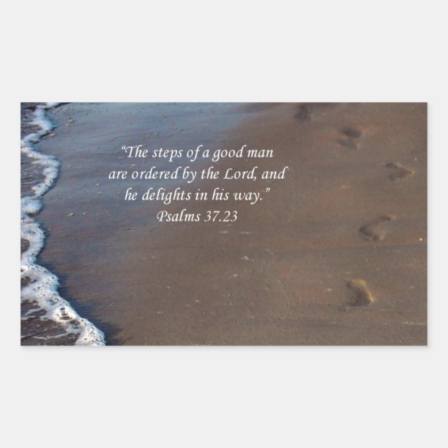 Rectangulaire "Les pas d'un bon homme" Empreintes Sticker Ocean (Devant)