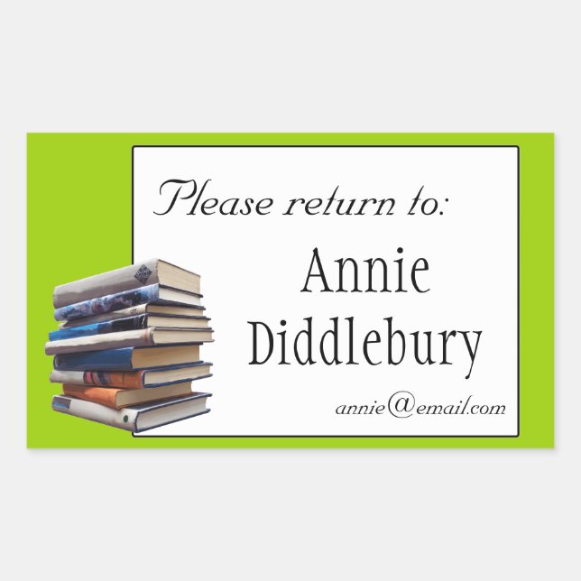 Rectangulaire Livres Plaque ou Sticker de propriété (Devant)