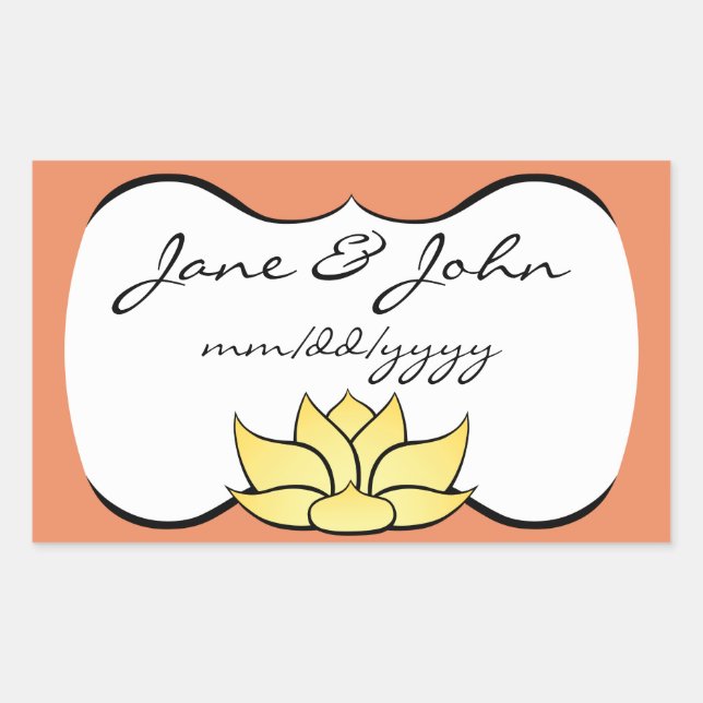 Rectangulaire Lotus exquis dans Sticker Sun Kissed (Devant)