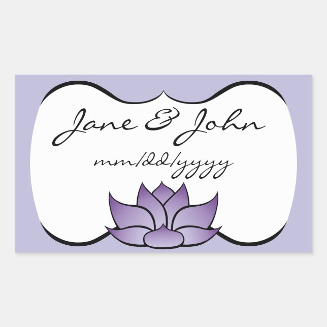 Rectangulaire Lotus exquis dans Sticker violet (Devant)
