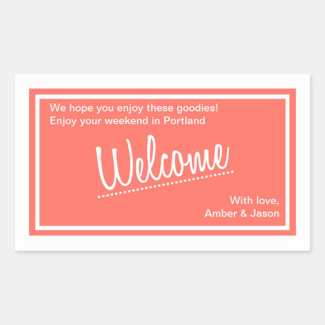 Rectangulaire Lucky In Love - Sticker pour sac de bienvenue - Co (Devant)