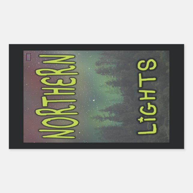 Rectangulaire Lumières du Nord - Sticker SOS 4pk (Devant)