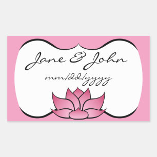 Rectangulaire Magnifique Lotus en Sticker rose