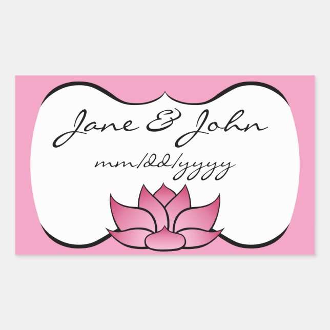 Rectangulaire Magnifique Lotus en Sticker rose (Devant)