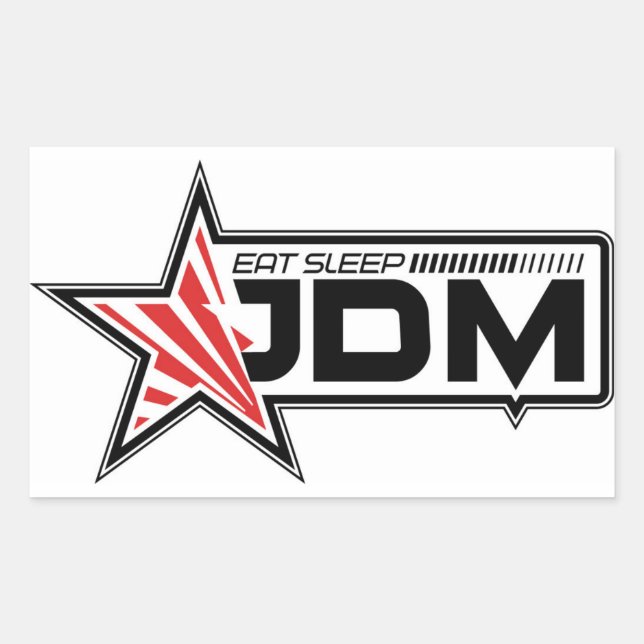 Rectangulaire Manger, dormir, Sticker JDM (Devant)