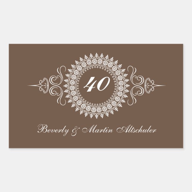 Rectangulaire Médaillon Changer le Sticker du numéro anniversair (Devant)