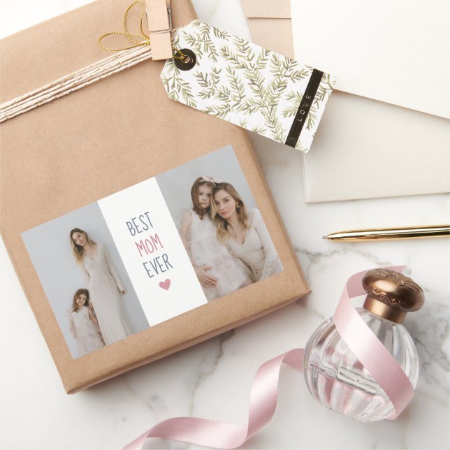 Rectangulaire Meilleure maman jamais - Sticker photo personnalis (Cadeaux)