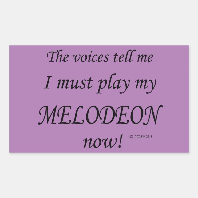 Rectangulaire Melodeon Voices Dit Doit Jouer Sticker Rectangulai (Devant)