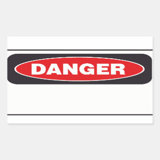 Rectangulaire Modèle Sticker Danger