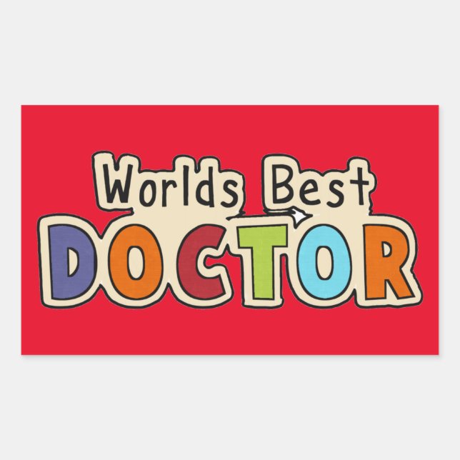 Rectangulaire Mondes Beast Doctor mot art sticker (Devant)