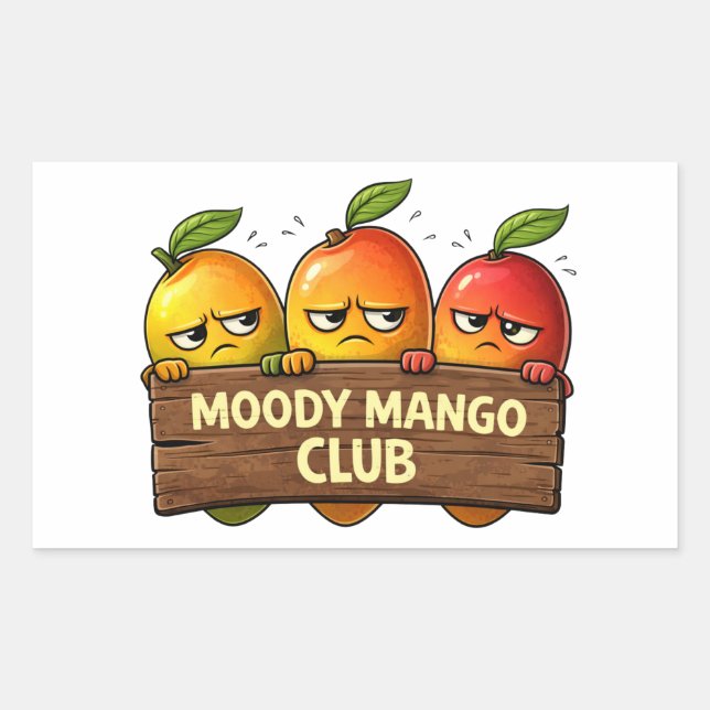 Rectangulaire Moody Mango Club Sticker (Devant)