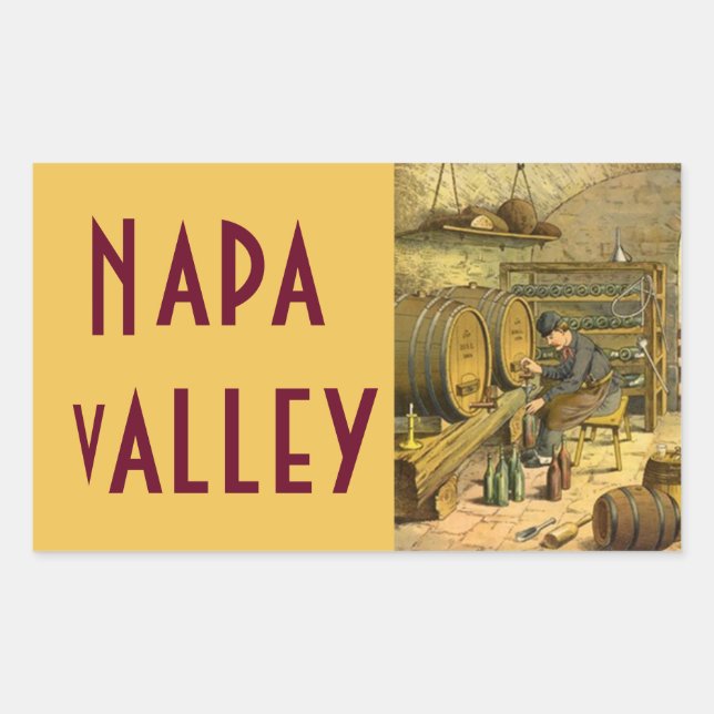 Rectangulaire Napa Valley Travel Vin Pays Sticker bagage (Devant)