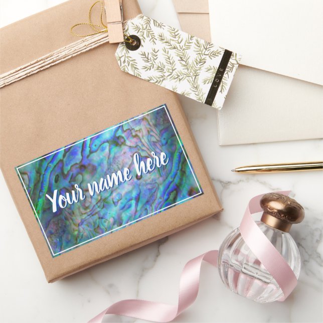 RECTANGULAIRE NOUVELLE ZÉLANDE KIWI PAUA STICKER PERSONNALISABLE (Cadeaux)