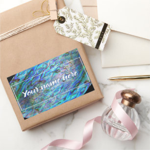 RECTANGULAIRE NOUVELLE ZÉLANDE KIWI PAUA STICKER PERSONNALISABLE