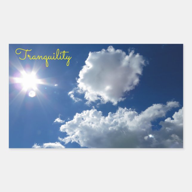 Rectangulaire Nuages Sunstar sunburst tranquillité Sticker (Devant)