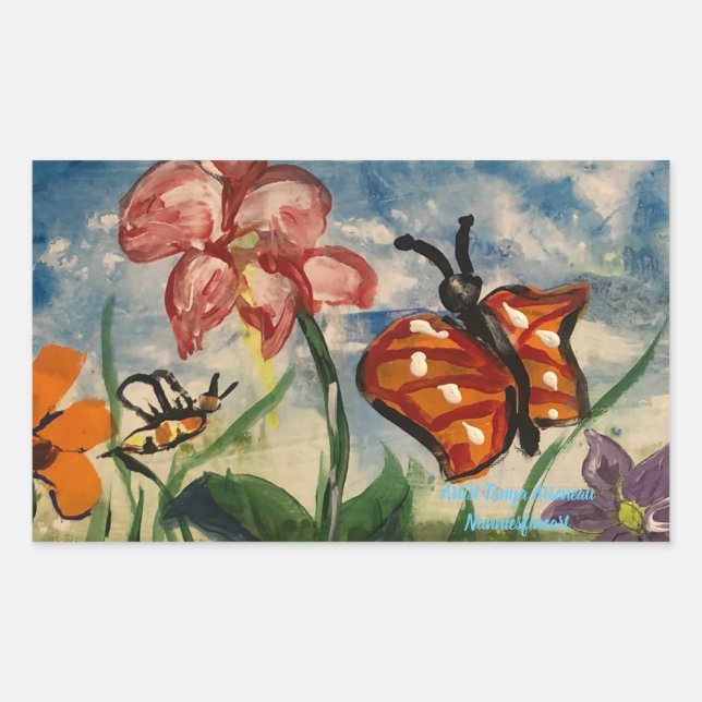 Rectangulaire OEUVRE originale Sticker Spring (Devant)