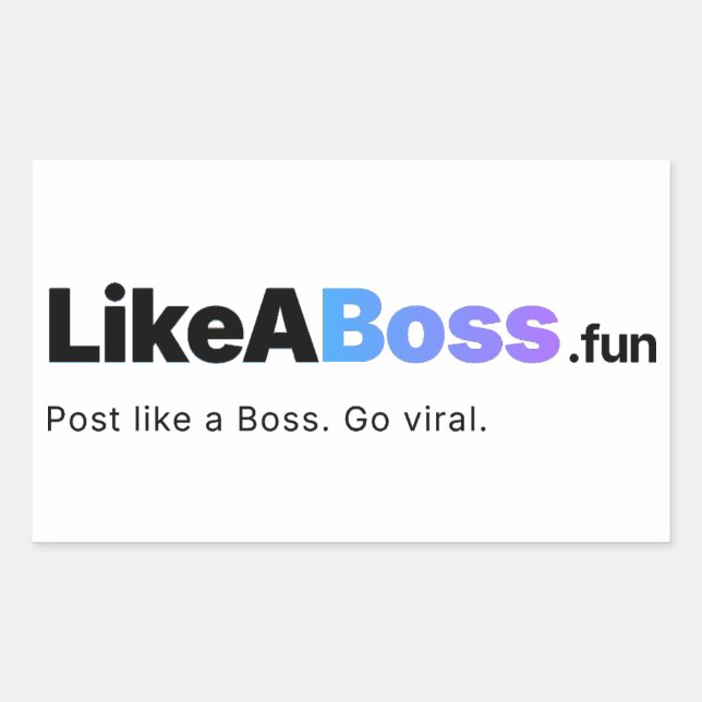 Rectangulaire Official LikeABoss.fun Logo Sticker  (Devant)