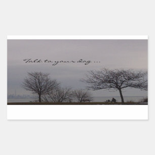 Rectangulaire Parlez à votre Sticker de chien par RoseWrites