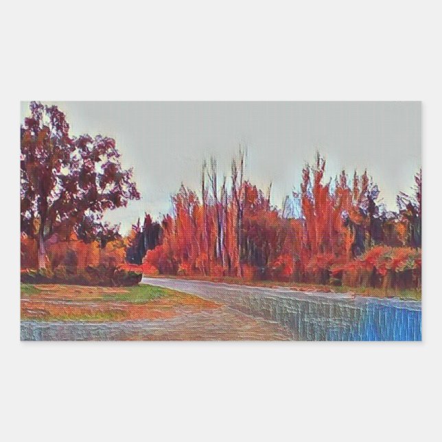 Rectangulaire Peinture Burleigh Falls 11cm x 6cm Sticker rectang (Devant)