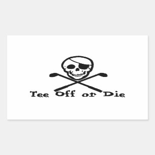Rectangulaire Pirate Drapeau Golf Panier Sticker