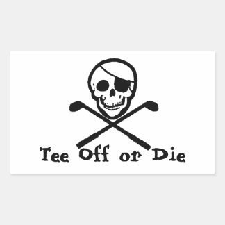 Rectangulaire Pirate Drapeau Golf Panier Sticker