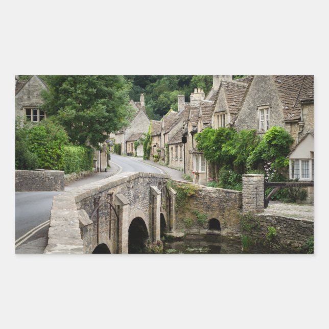 Rectangulaire Pont à Castle Combe, UK rectangle sticker (Devant)
