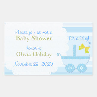 Rectangulaire Porte-bébé C'est un garçon ! Sticker Baby shower b