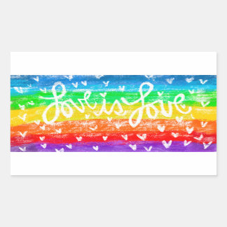 Rectangulaire Rainbow LOVE est LOVE Sticker