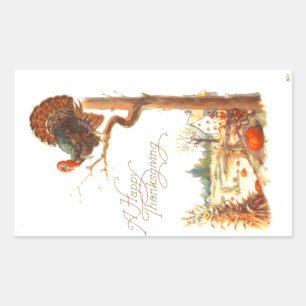 Rectangulaire Remerciements Turquie sur Sticker Vintage de branc