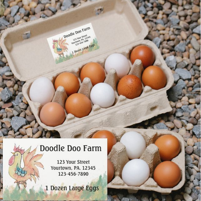 Rectangulaire Rooster Custom Eggs Sticker (Créateur téléchargé)