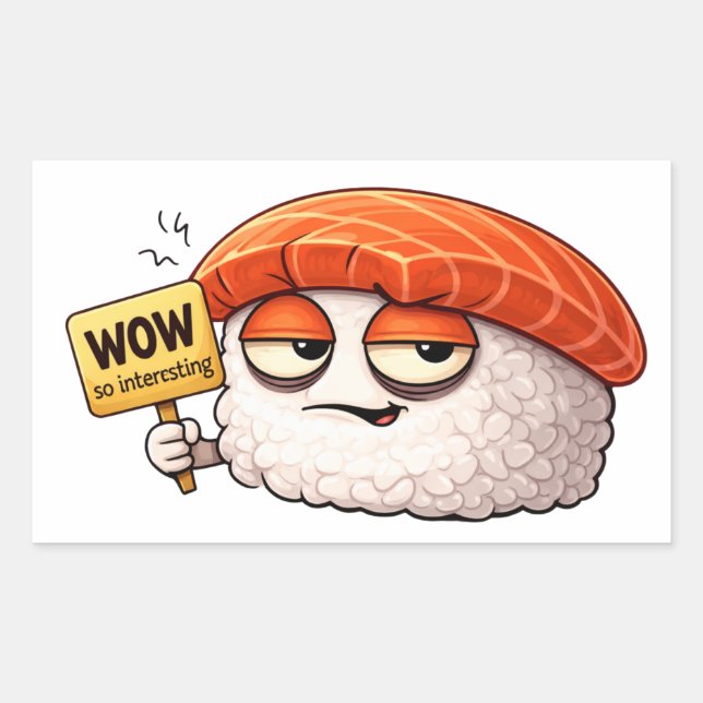 Rectangulaire Sarcastic Sushi Roll Sticker (Devant)
